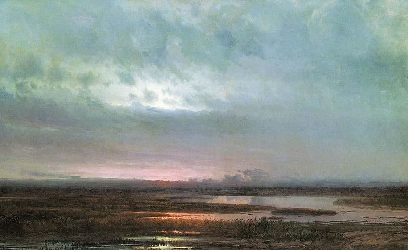 Alexei Savrasov Sundown over a marsh, oil painting image
